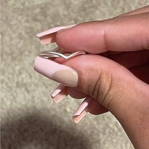 Silver pandora wishbone ring